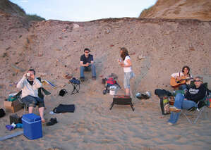 Sunset revellers